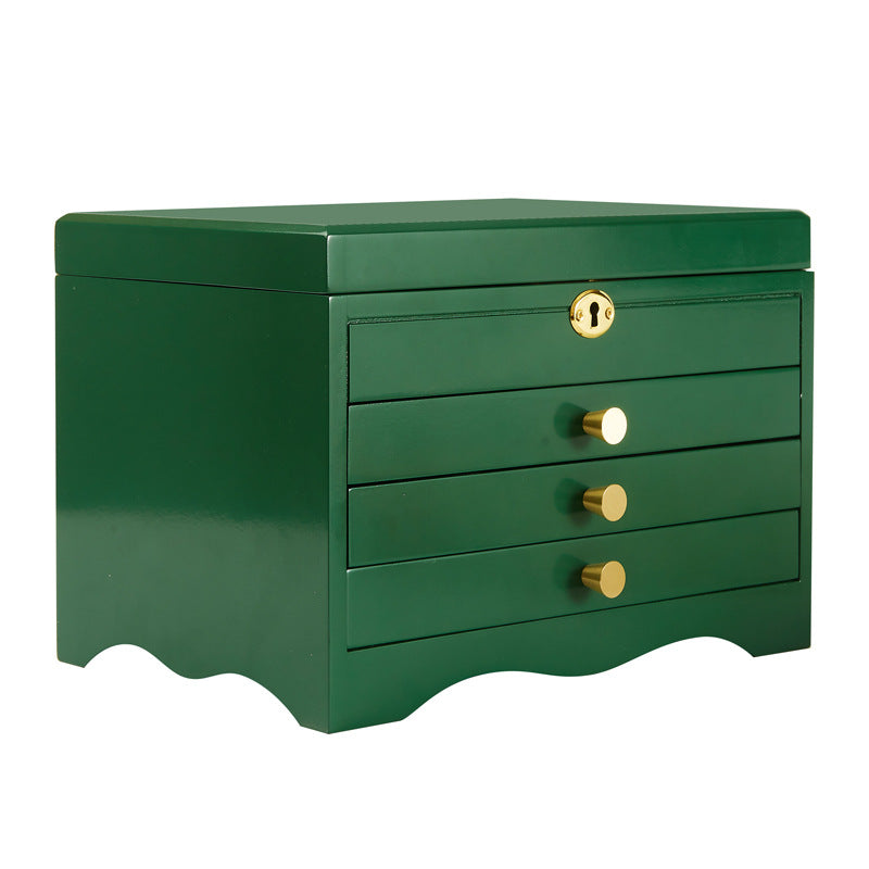 Multi-Layer Wooden Jewelry Storage Box for Desktop - Modern Home Organizer