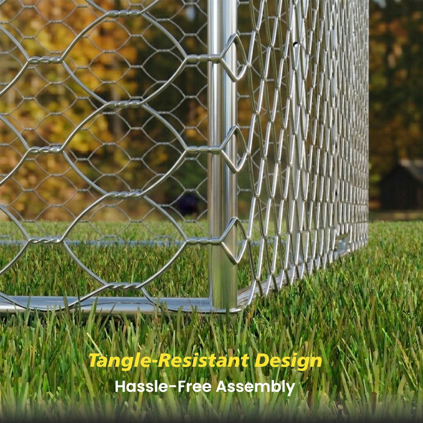 Large Outdoor Dog Kennel with Canopy - Heavy Duty Galvanized Steel Frame, Waterproof Cover, All-Weather Escape-Proof Pet Pen for Large Dogs