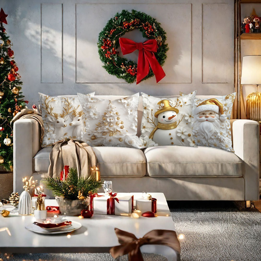 European Style Christmas Decorative Pillow Cover 45x45cm Home Decor Cushion