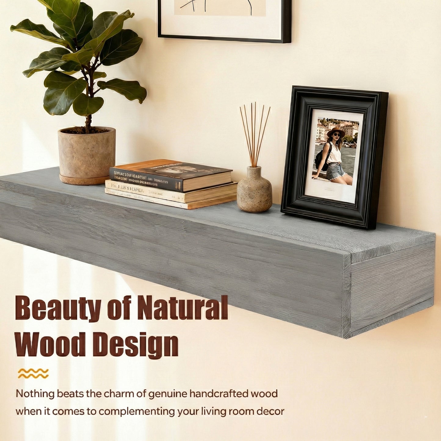 72 Rustic Wood Fireplace Mantel,Wall-Mounted & Floating Shelf For