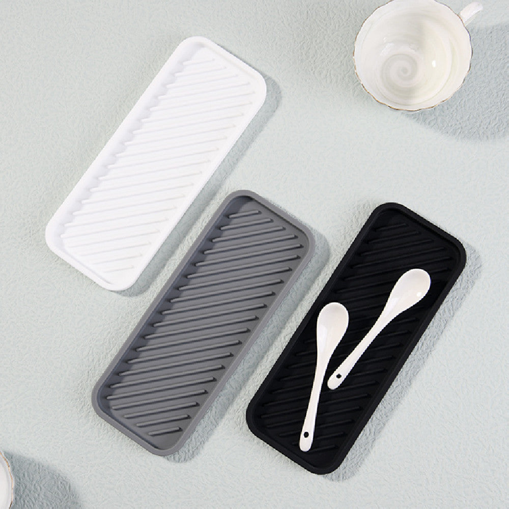 Silicone Water Draining Soap Rack Square Water Drain Stand Kitchen Bathroom