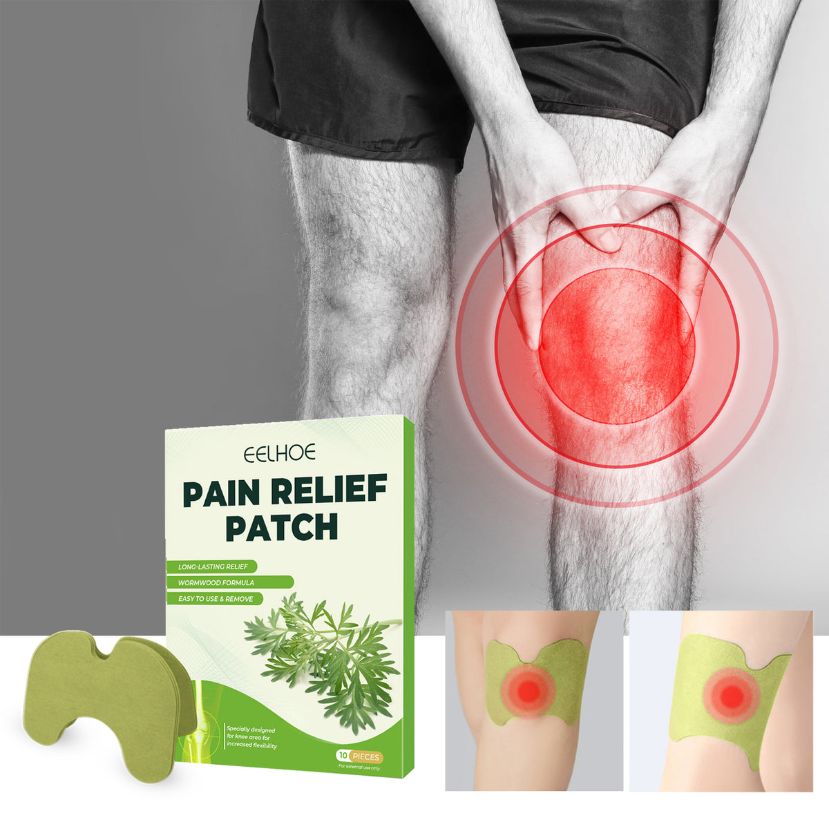 Green Mugwort Knee Patches (10 Pack)