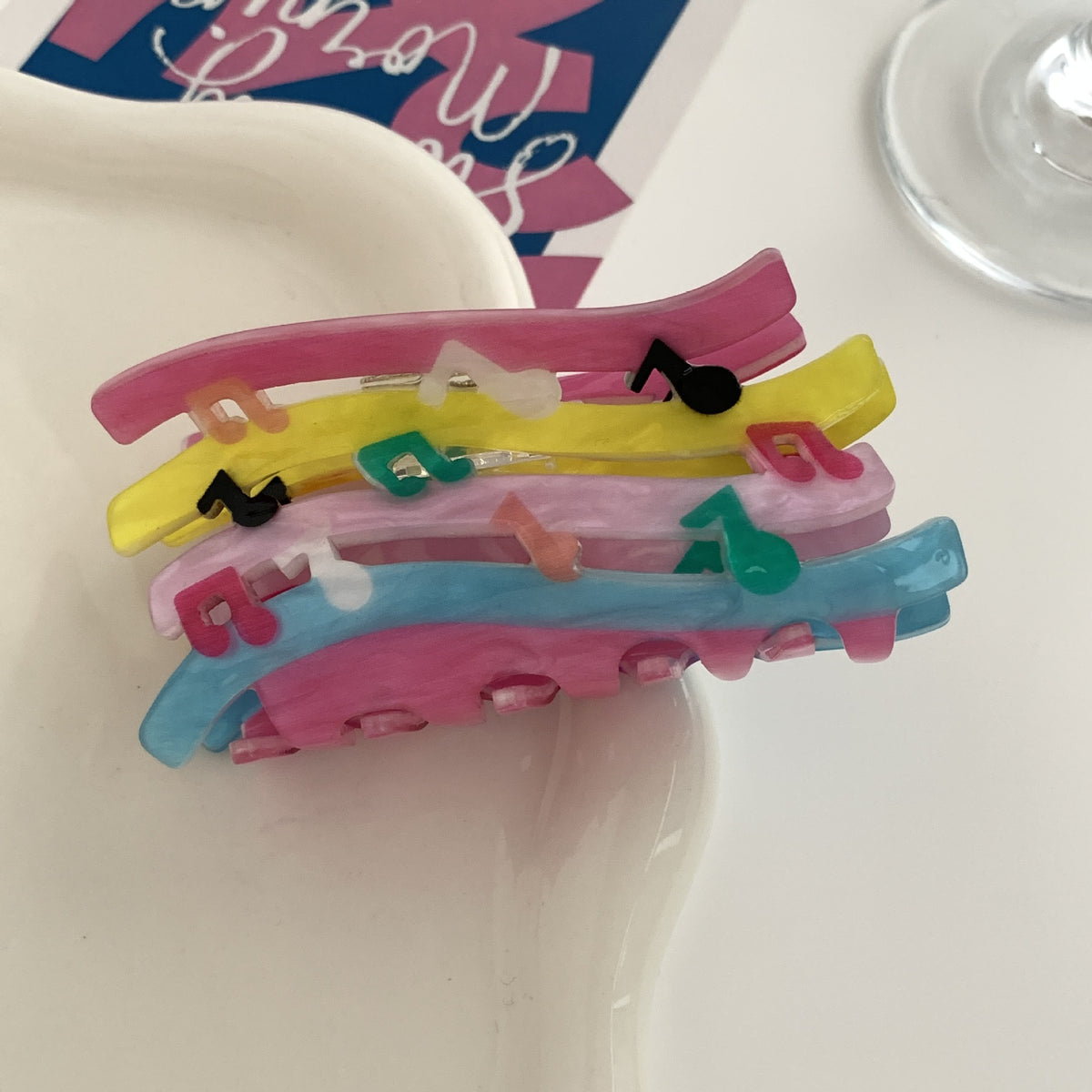 Candy Color Wave Mixed Note Hair Grip