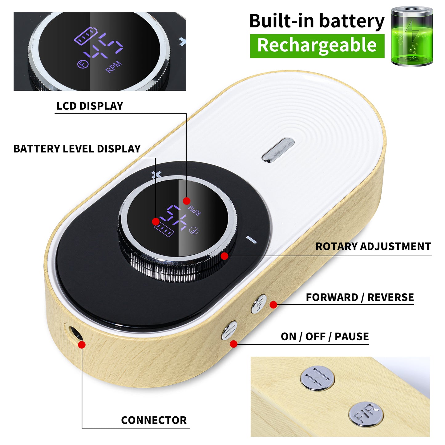 Professional Electric Nail Drill Machine - Rechargeable Manicure File Kit