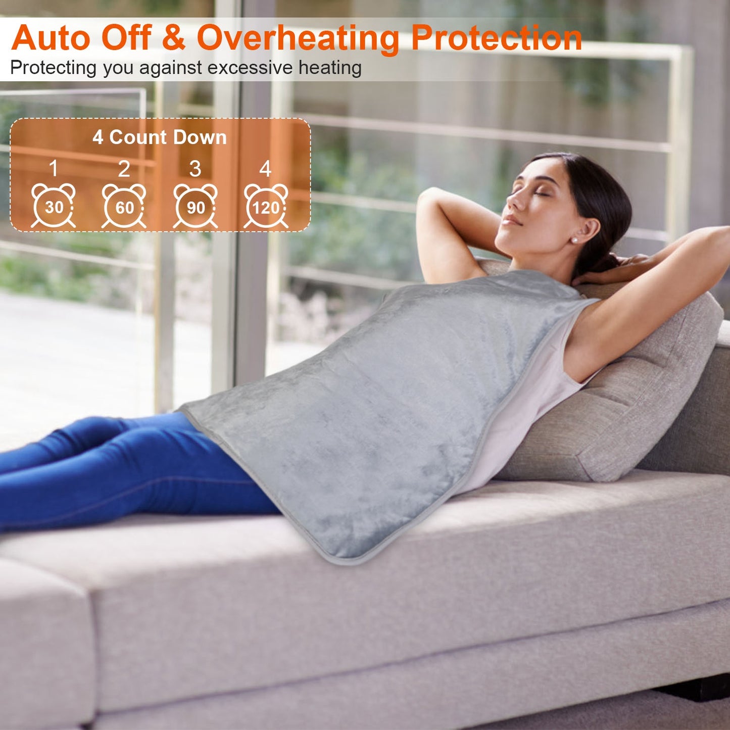 Electric Heating Wrap for Neck and Shoulder Pain Relief - Grey