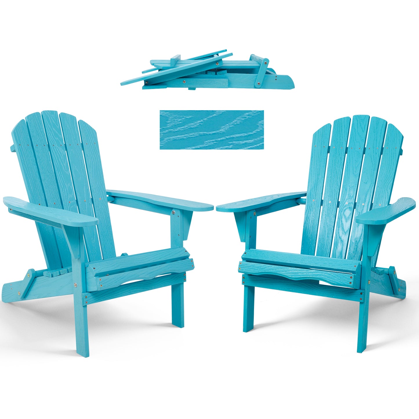 Wood Lounge Patio Chair For Garden Outdoor Wooden Folding Embossed