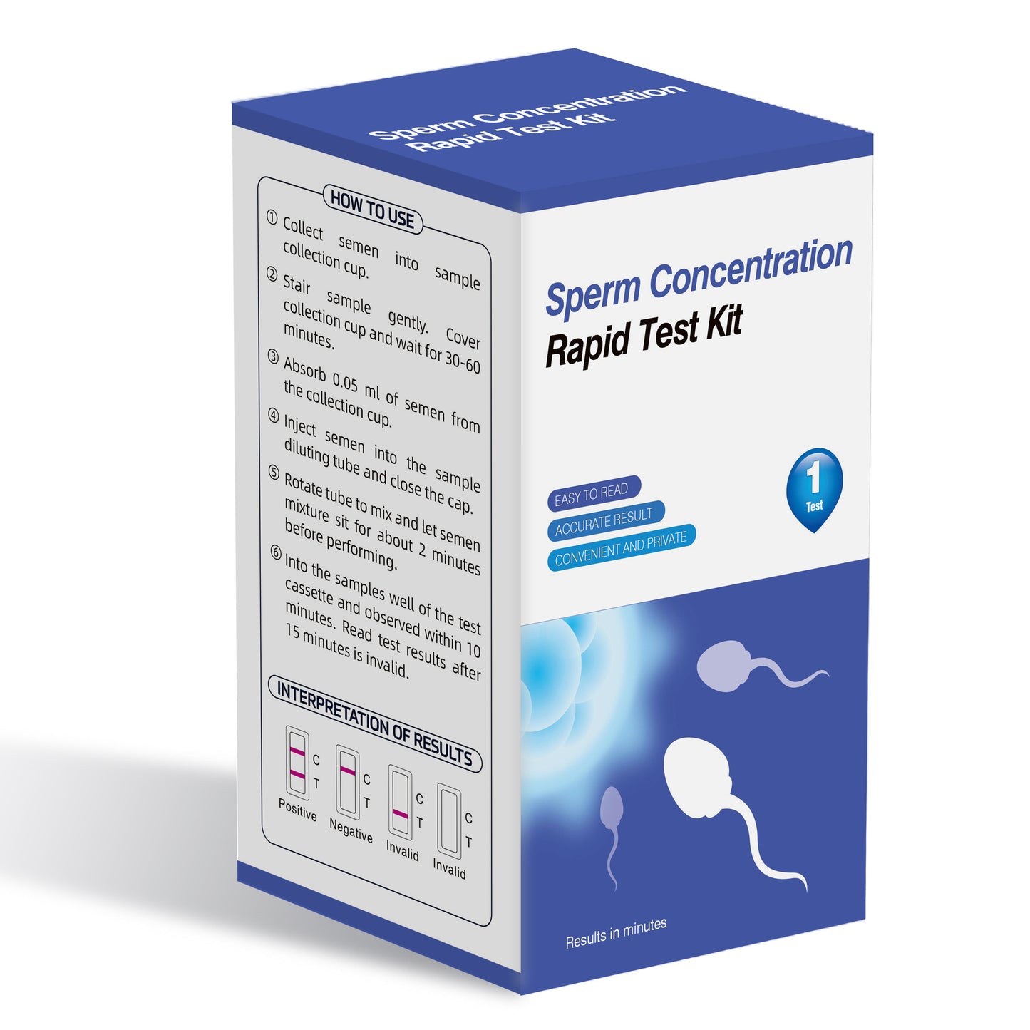 Sperm Vitality Test Card for Family Planning - 1 Person Box