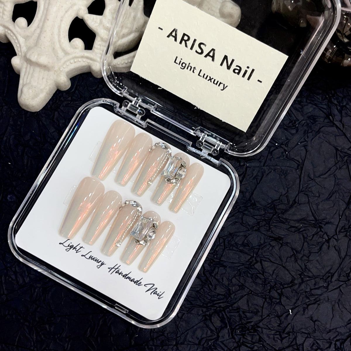 Nail Art Tips Set - Gradient Powder, Handmade, Multiple Sizes & Styles
