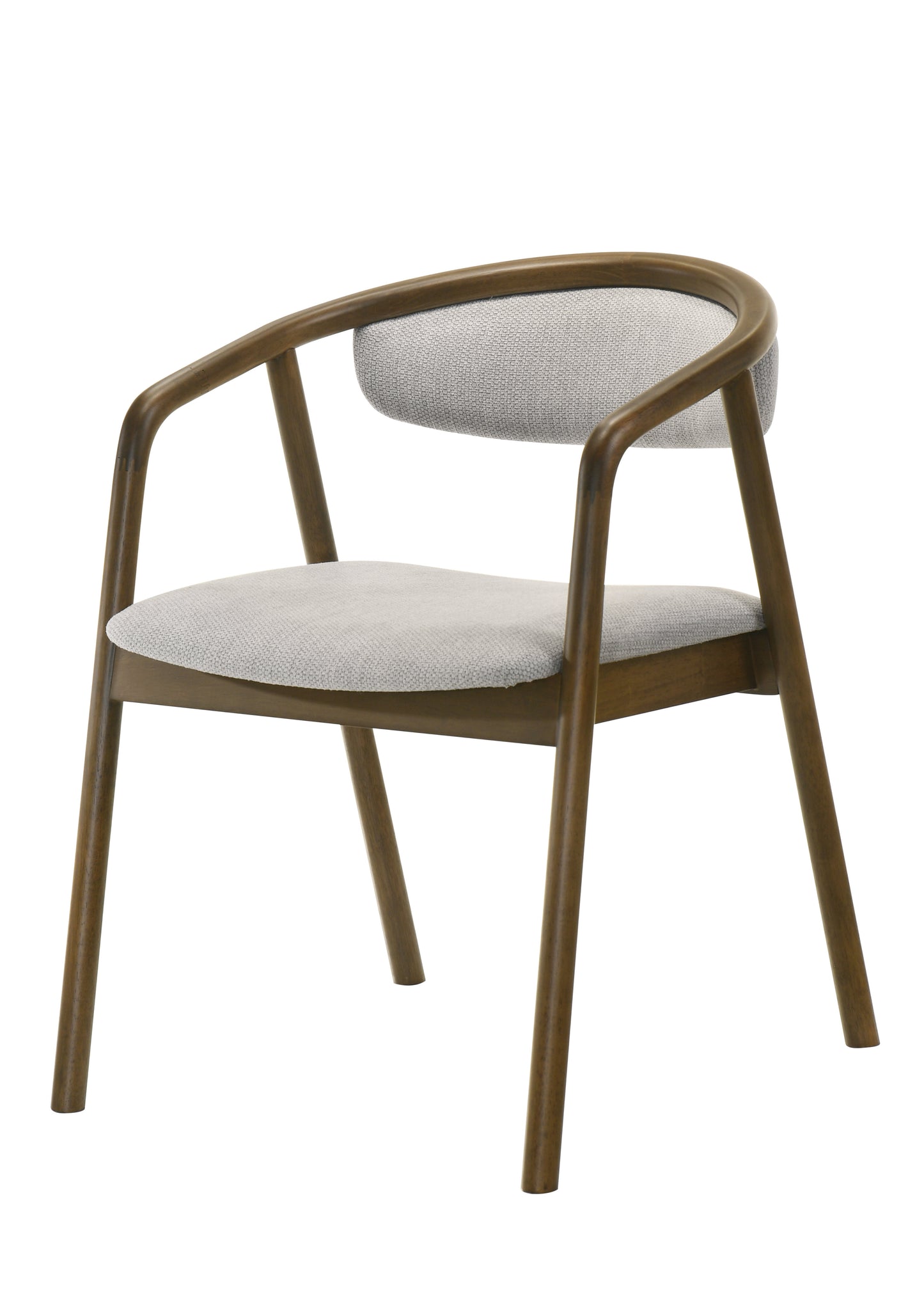 Delina Gray Chenille & Walnut Side Chair - Padded Seat