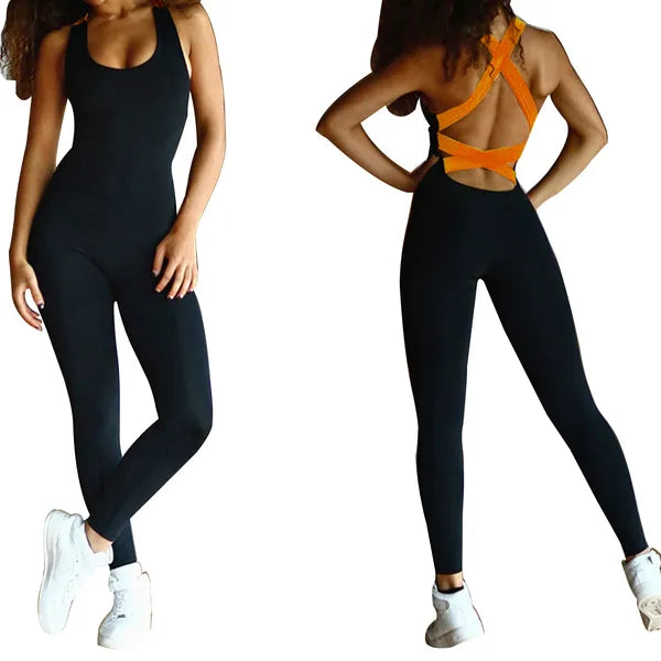 Yoga Workout Jumpsuit for Women - Sleeveless & Stretchable