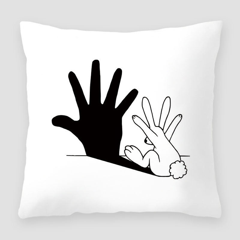 Cartoon Peach Skin Velvet Pillow Cover for Sofa & Living Room - Multiple Colors