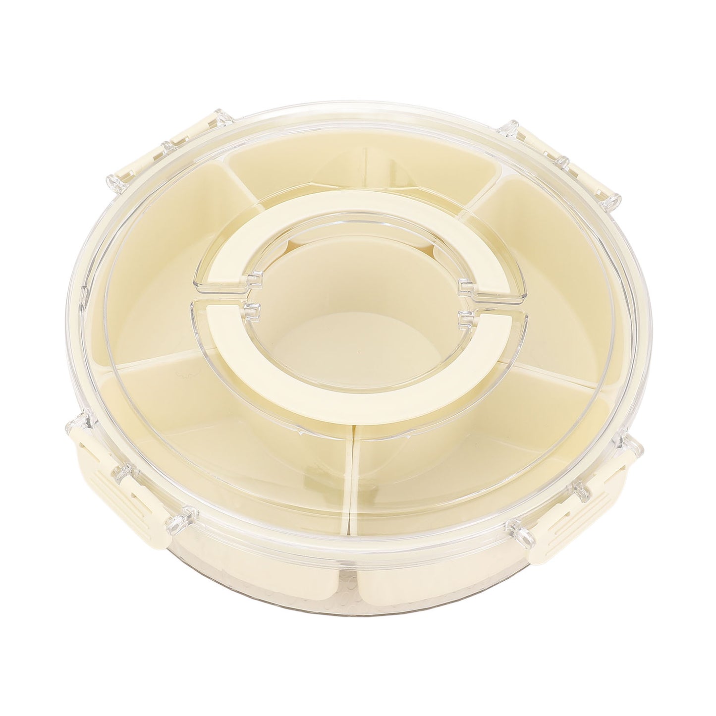 360° Rotating Snack Tray with 6 Compartments - Portable & Sealable
