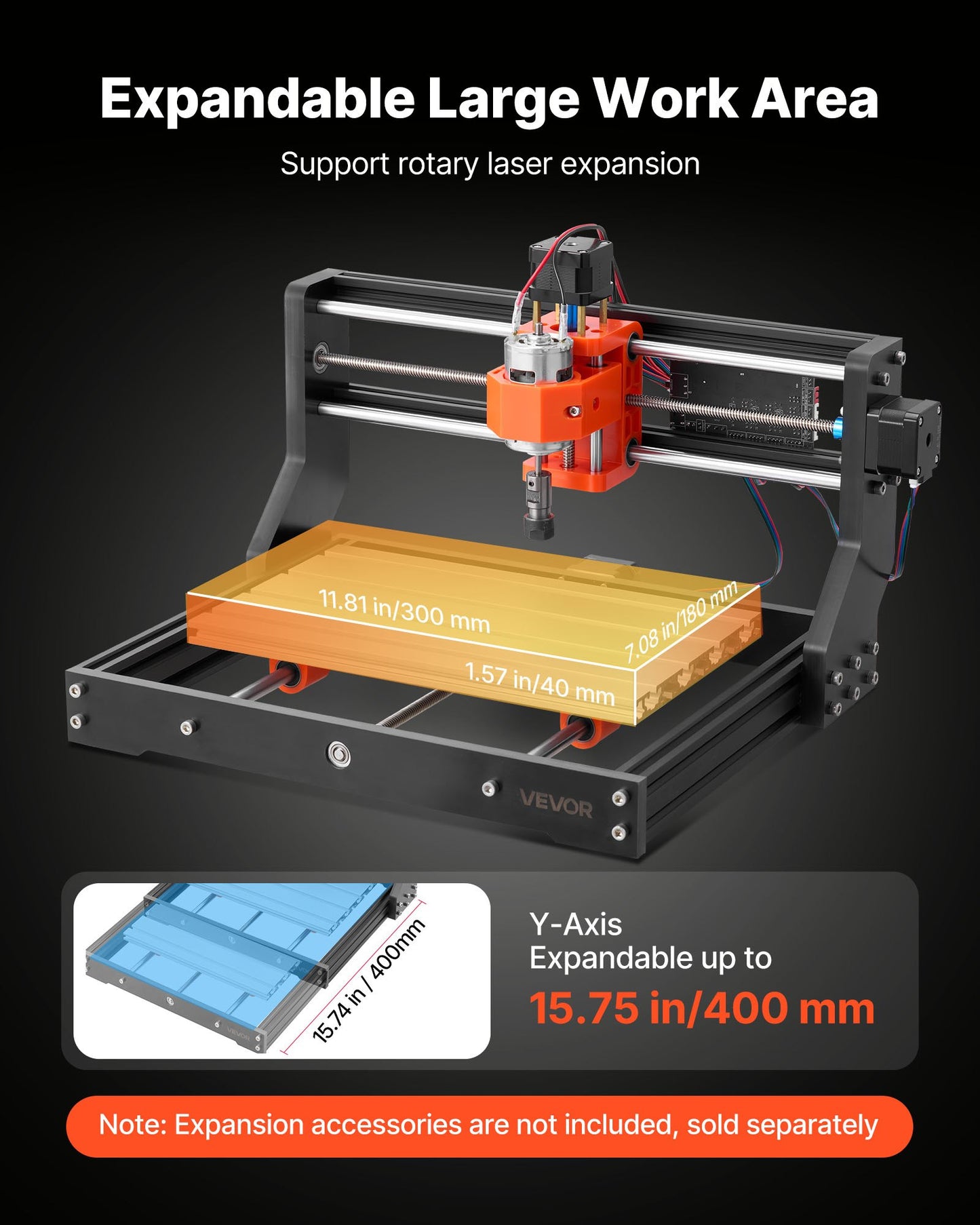 60W CNC Router Machine for Wood & Acrylic Engraving - 300x180mm Work Area