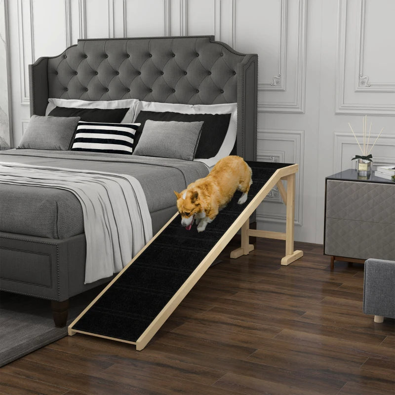 Dog Ramp for Bed with Non-Slip Carpet and Top Platform - Heavy Duty Pet Steps