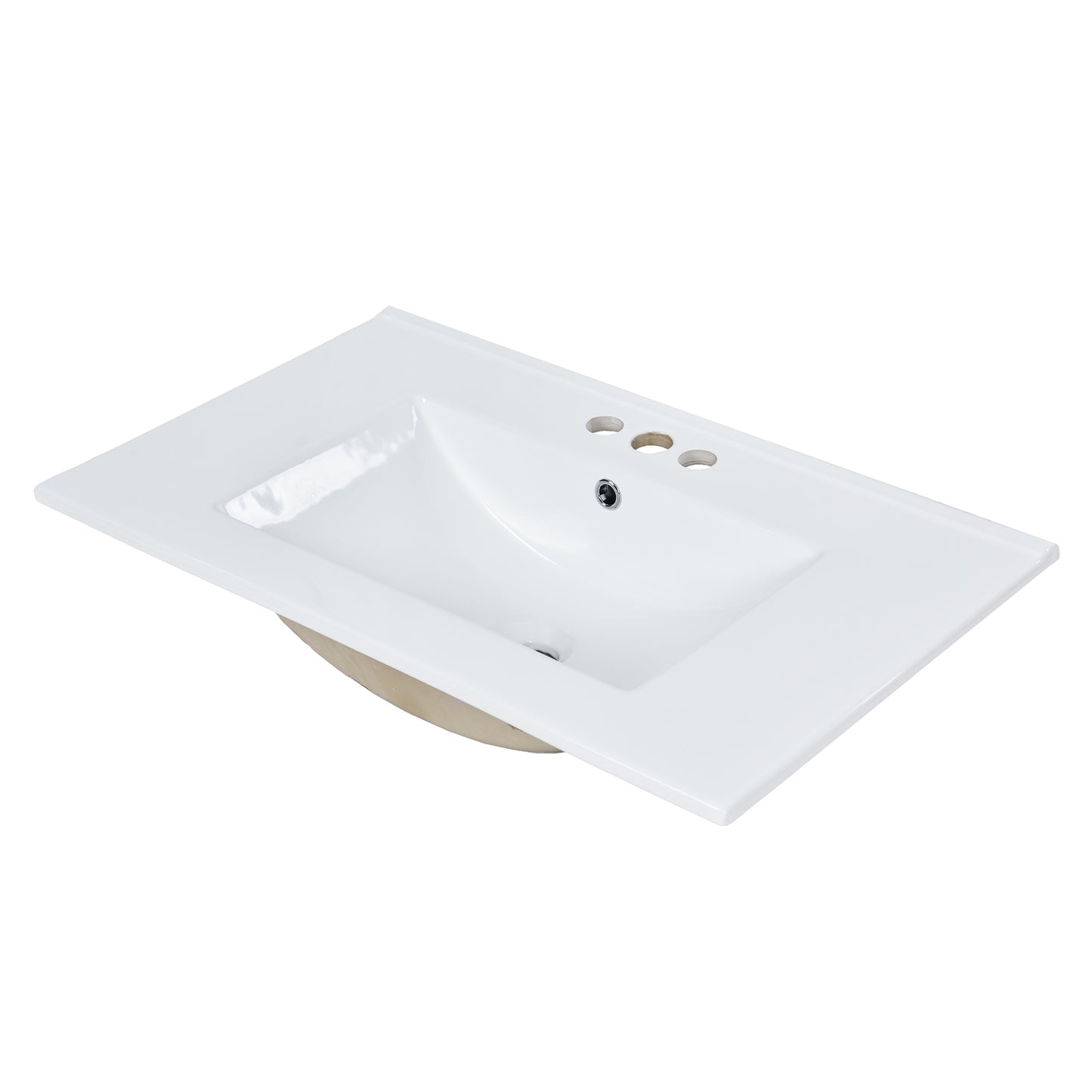 30'' Modern Bathroom Vanity with Sink & Storage - White