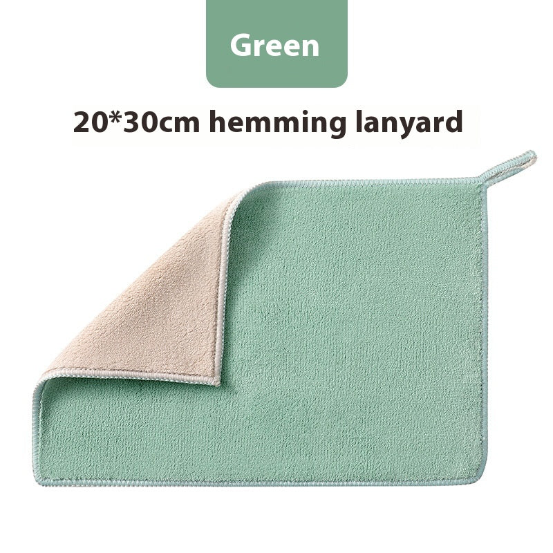 Multifunctional Thickened Absorbent Household Cleaning Cloth - Double Layer, 20x30cm