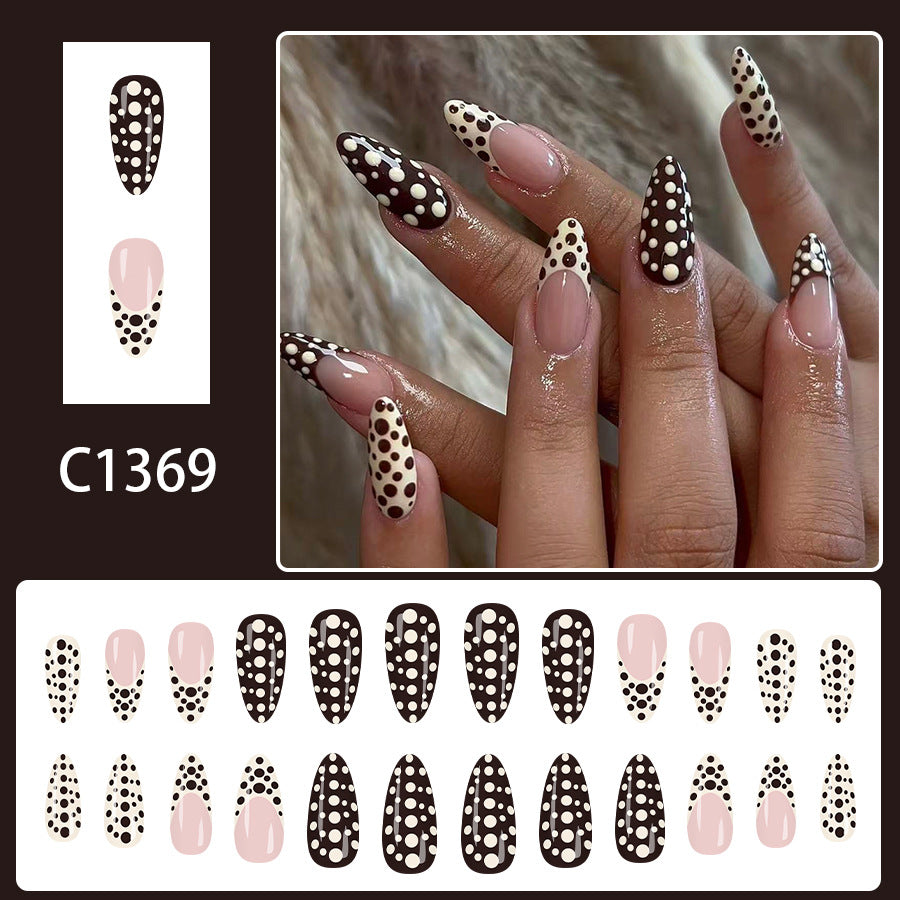 European & American Style Water Drop Nail Art Kit - Glossy Finish, Mid-Length Teardrop Design