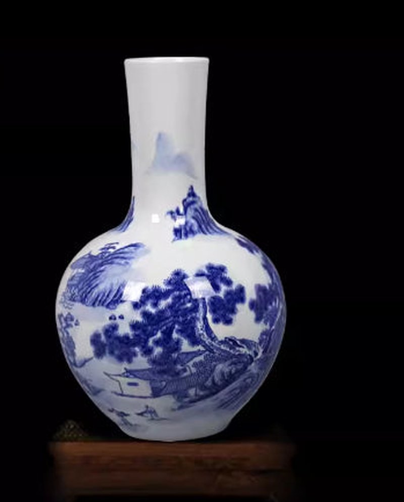 Blue and White Porcelain Vase Ornament - Ceramic Home Decor