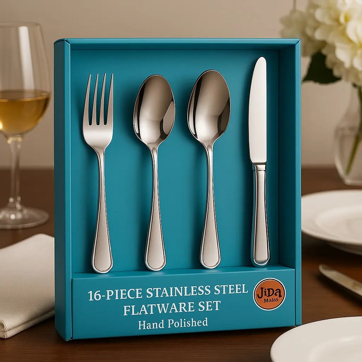 16-Piece Premium Stainless Steel Silverware Set for 4 - Elegant Utensils