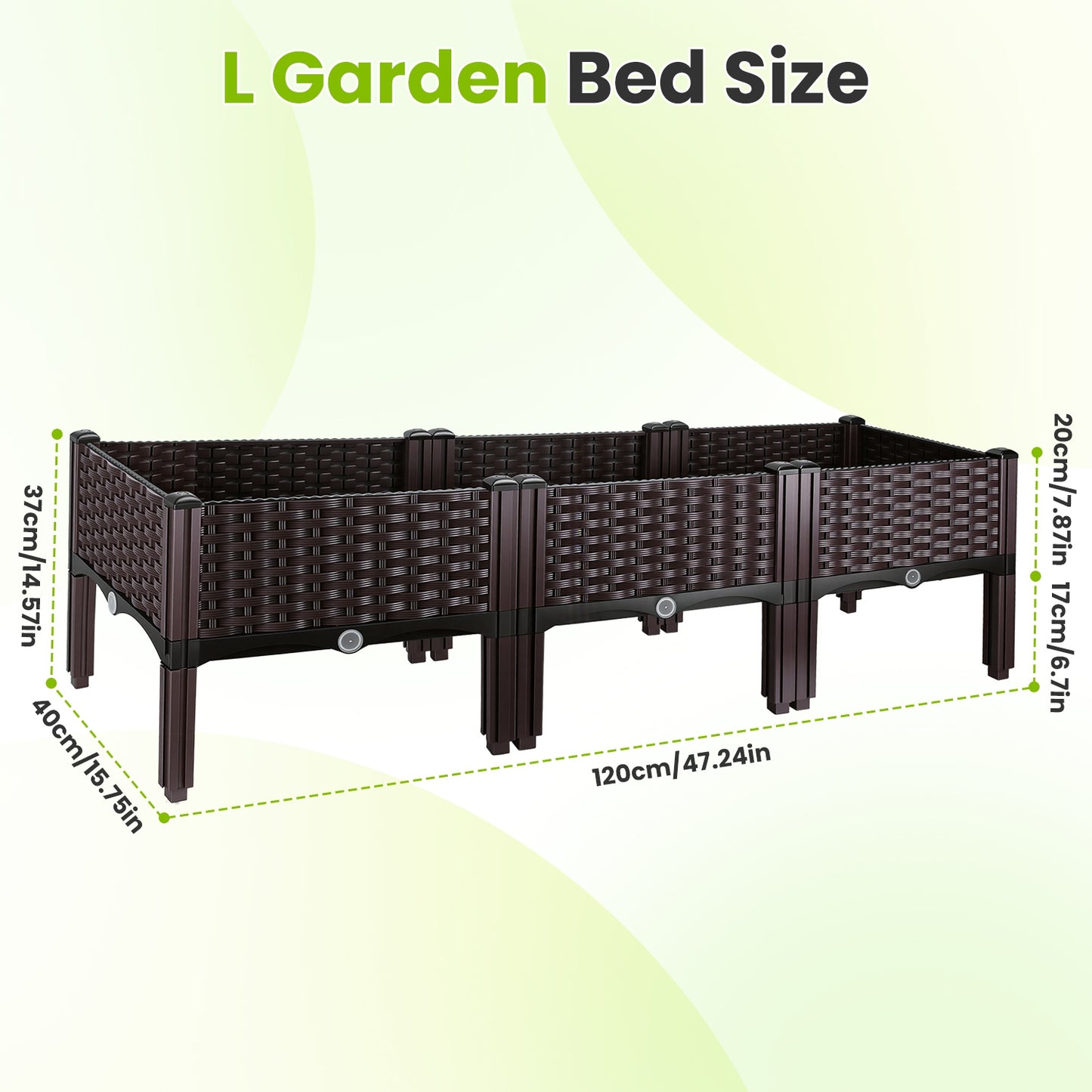 Outdoor Raised Garden Bed with Legs and Self-Watering System - Multiple Sizes