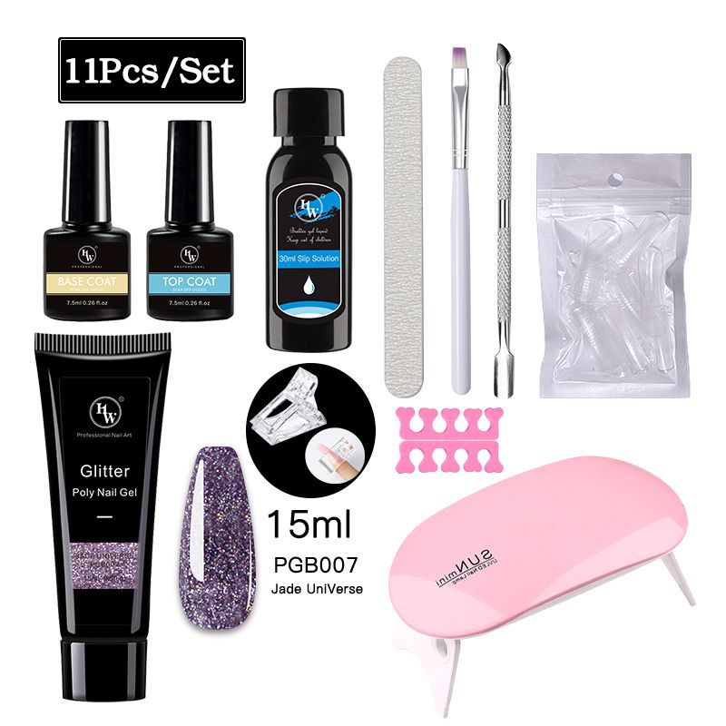 UV Gel Polish Nail Kit - 24 Colors with LED Lamp