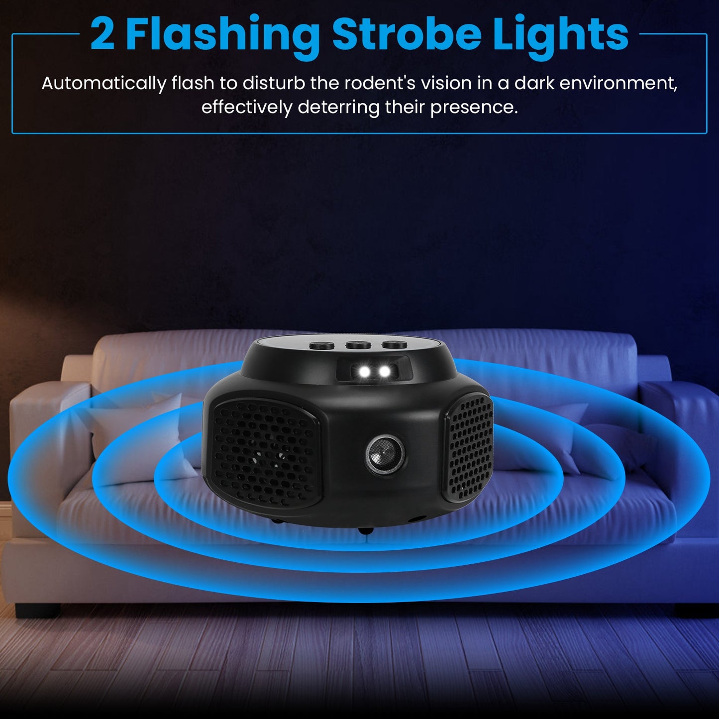 Ultrasonic Rodent Repeller with Strobe Lights - Indoor Pest Control