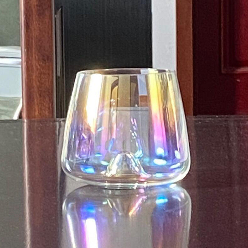 Crystal Glass Wine Cup with Concave Base - Stemless, Hand-Blown, Ideal for Bars & Hotels