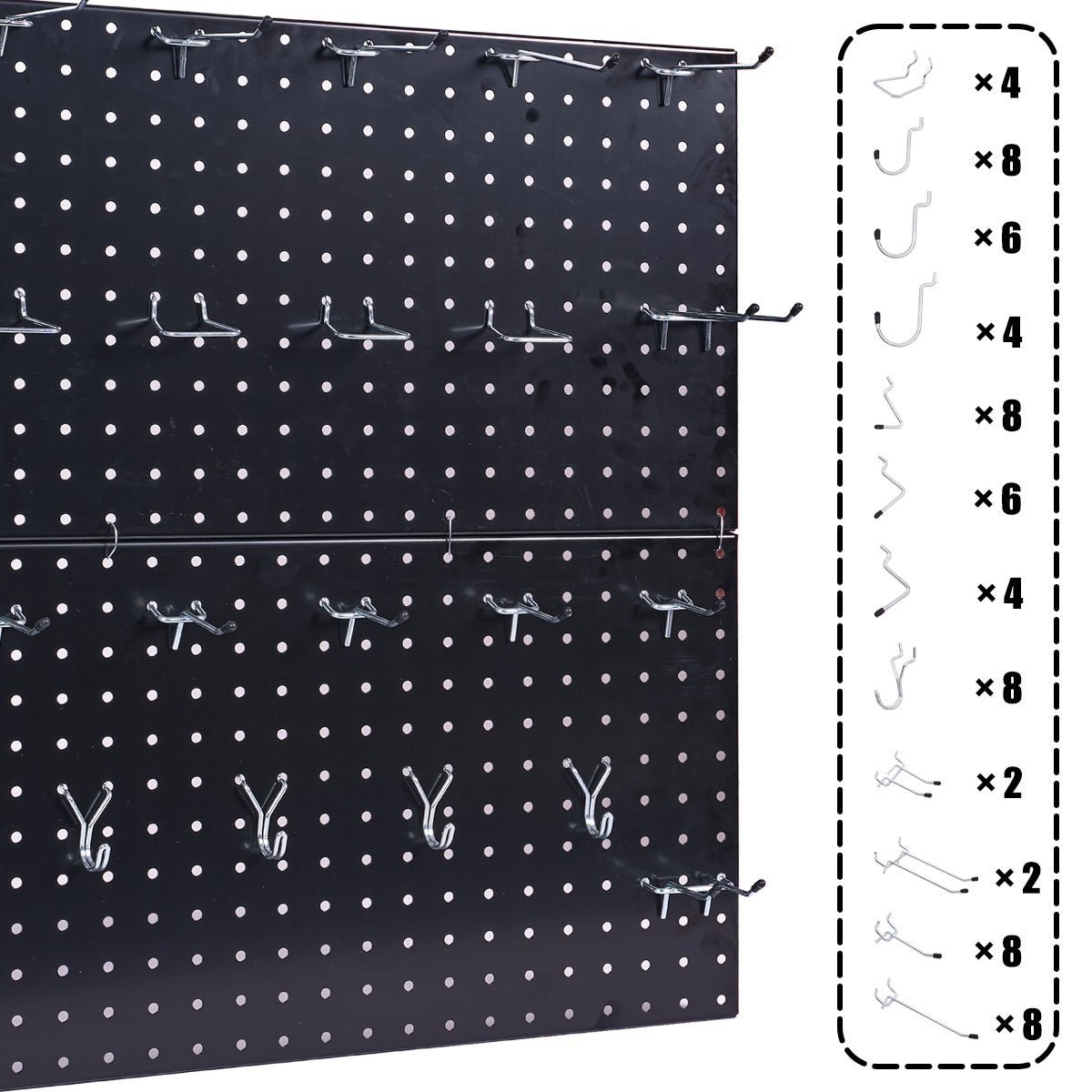 108-Piece Wall Management Kit with Pegboard and Hooks for Garage Storage