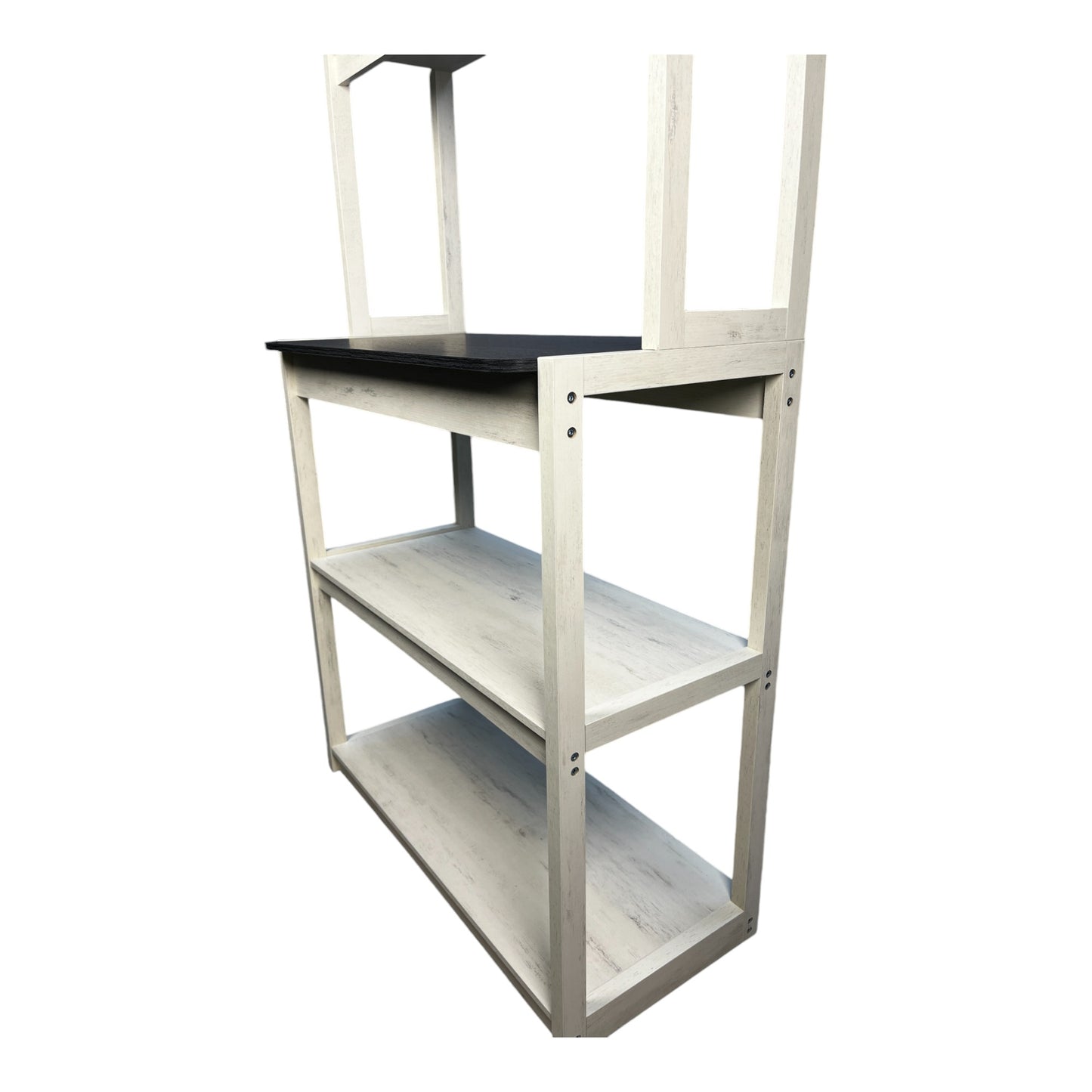 5-Tier Kitchen Packer Rack - White & Black Shelving Unit