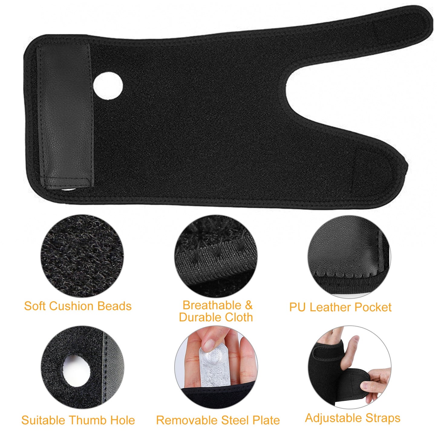 Carpal Tunnel Wrist Support Brace with Removable Splint - Left Hand
