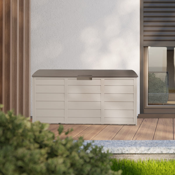 75 Gallon Weather-Resistant Plastic Outdoor Storage Box with Wheels