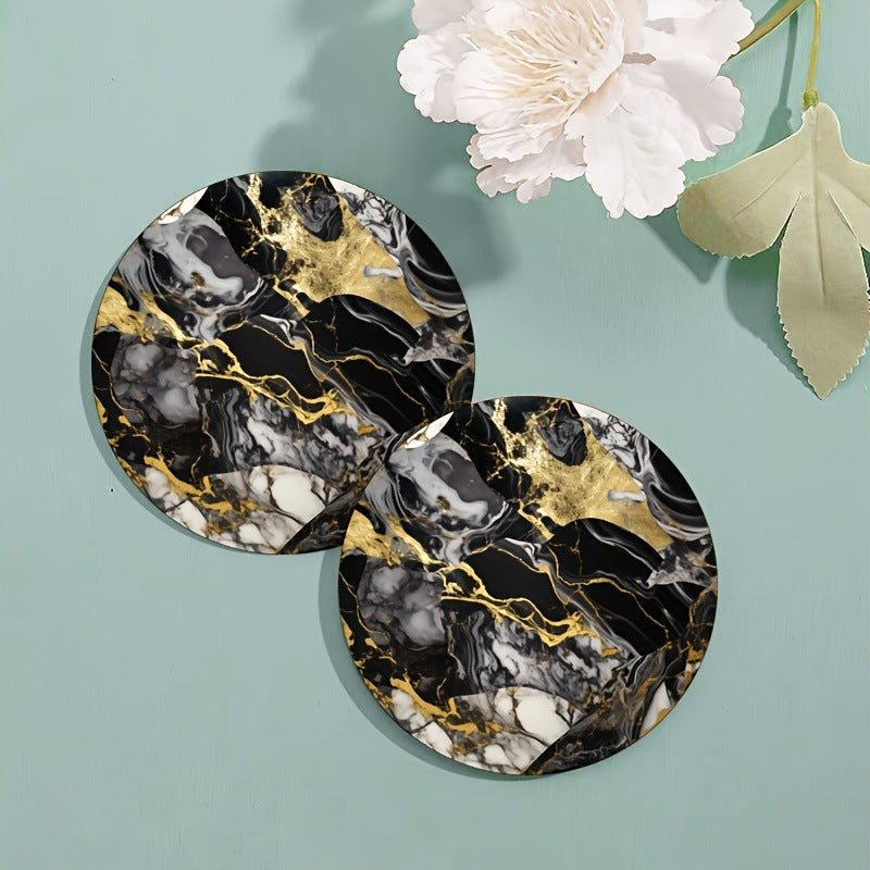 Ceramic Tea Coaster Set - Waterproof, Stain-Resistant, Washable 5 Pieces