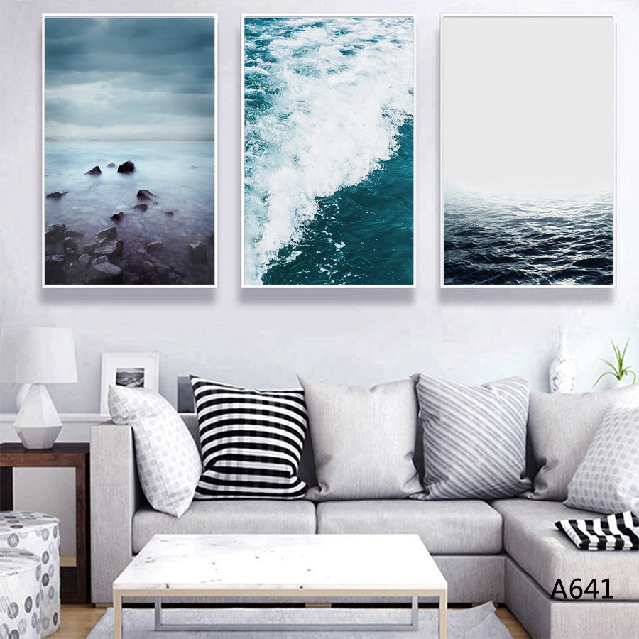 Black and White Building Triptych Canvas Wall Art - Nordic Style, Multiple Sizes