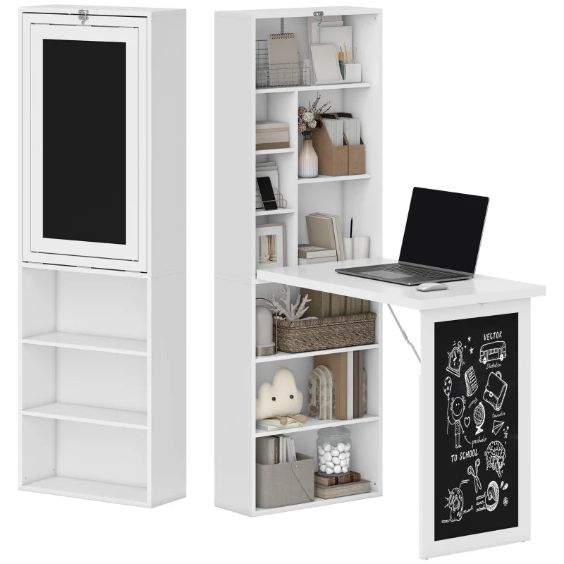 Fold-out Convertible Office Desk, Wall Mount Computer Desk With