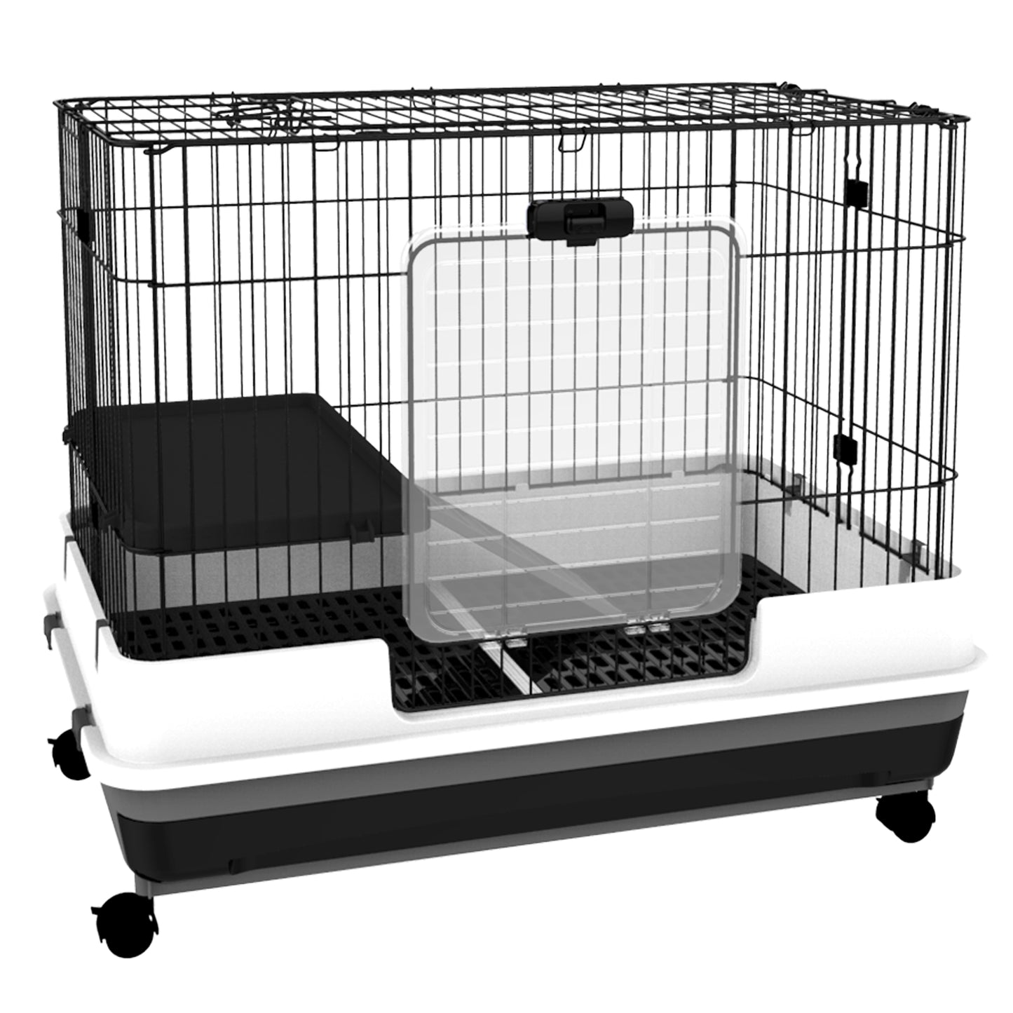 Small Animal Cage with Wheels & Removable Tray for Bunny, Ferret, Chinchilla