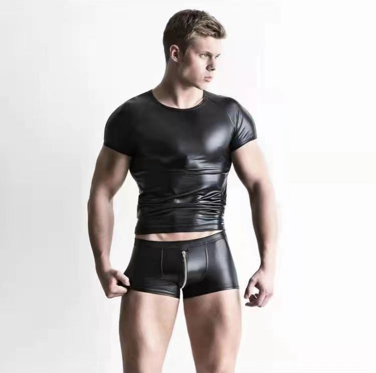 Men's Matte Leather Tights for Performance & Nightclub Wear