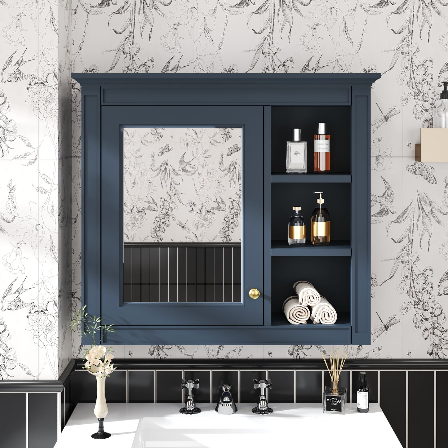 30 X 28 Medicine Cabinet, Wall Mounted Bathroom Storage Modern