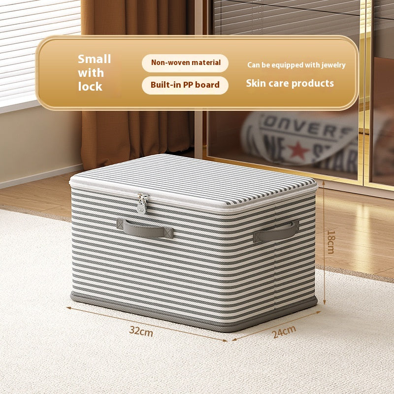Large Lockable Clothes Storage Box with Handles for Home Organization