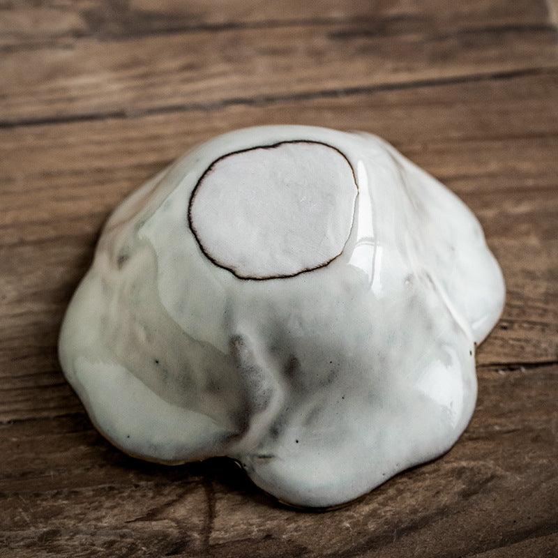 Ceramic Petals Seasoning Dish - White Porcelain Tableware for Kitchen