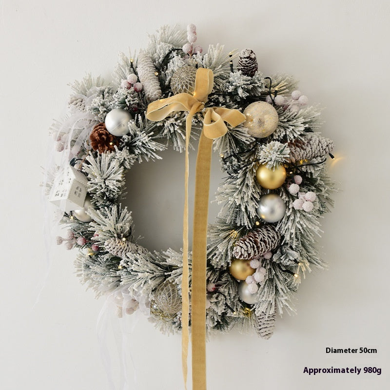 Encrypted Flocking Christmas Garland - Window Decoration for Holiday Festive Decor