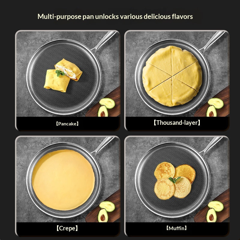 Multi-Layer Stainless Steel Non-Stick Cooking Pan - 24cm-32cm