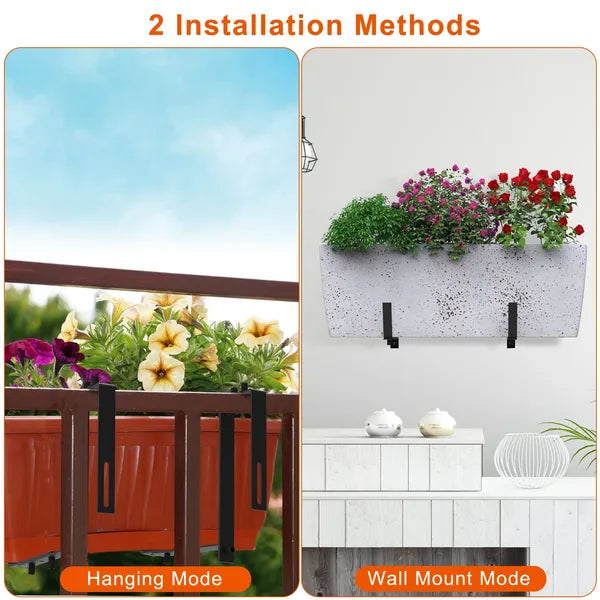 Adjustable Window Planter Brackets for Indoor & Outdoor Gardens - No Drill Mounts
