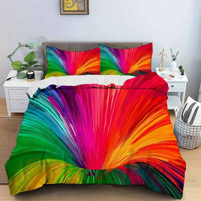 Digital Printing Down Quilt Cover Set Modern Comfort 3pcs Multiple Sizes
