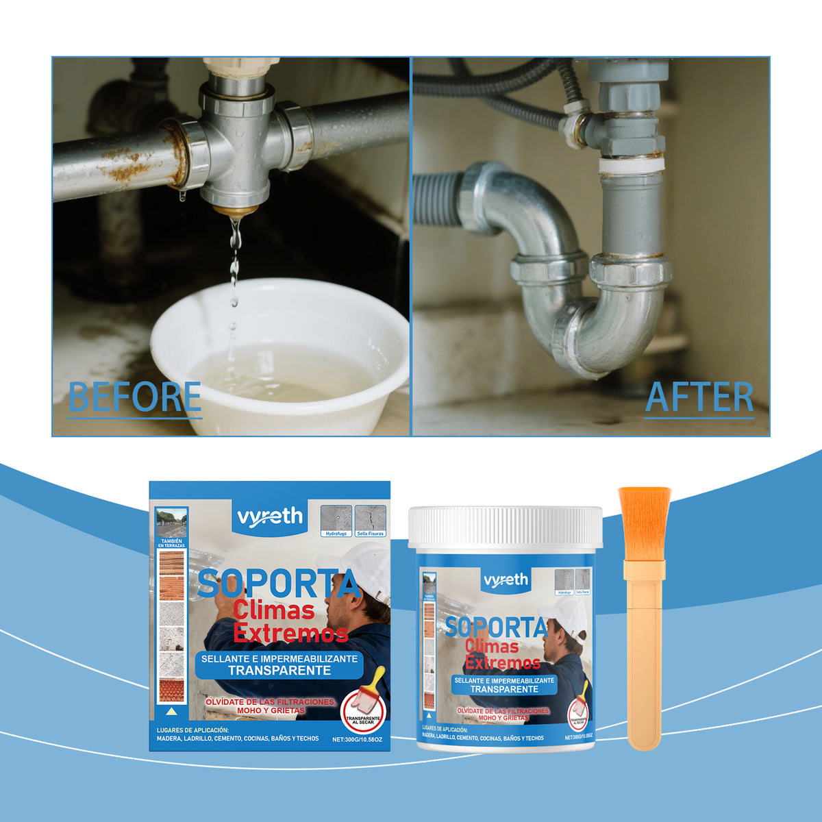 Waterproof Sealing Adhesive 300g for Kitchen Storage - Clear