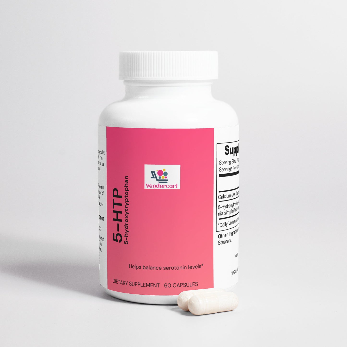 5-HTP Dietary Supplement - 60 Capsules for Mood & Sleep Support