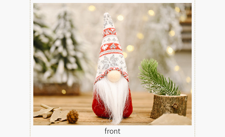 Christmas Forest Elderly Doll Ornament - Holiday Decorative Figurine