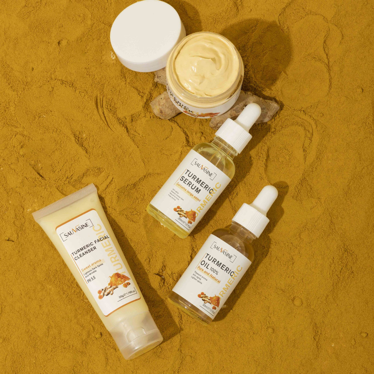Turmeric Skin Care Set for Gentle Rejuvenation & Deep Nourishing Moisturization