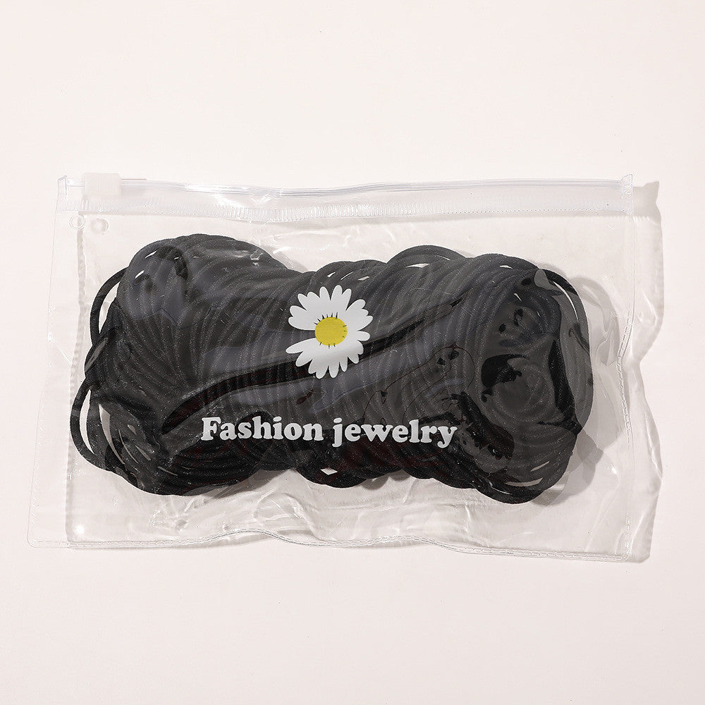 Women Elastic Leather Hairband with Bag or Barrel Style - Hair Rope Accessory