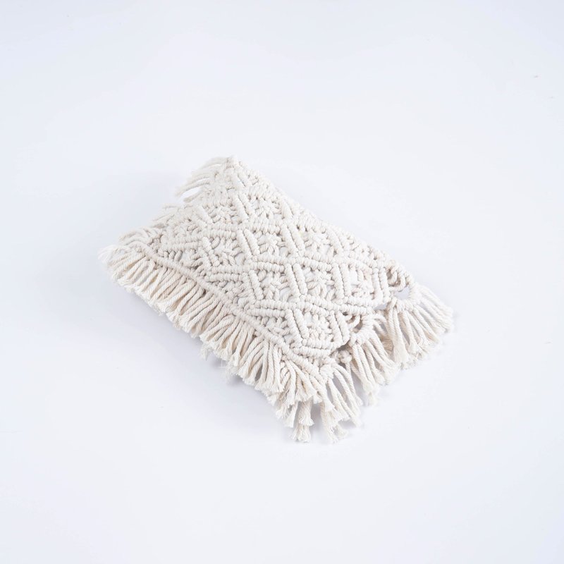 Hand-Woven Tassel Pillow for Home Decor - Soft Cotton Polyester Bedding Accent