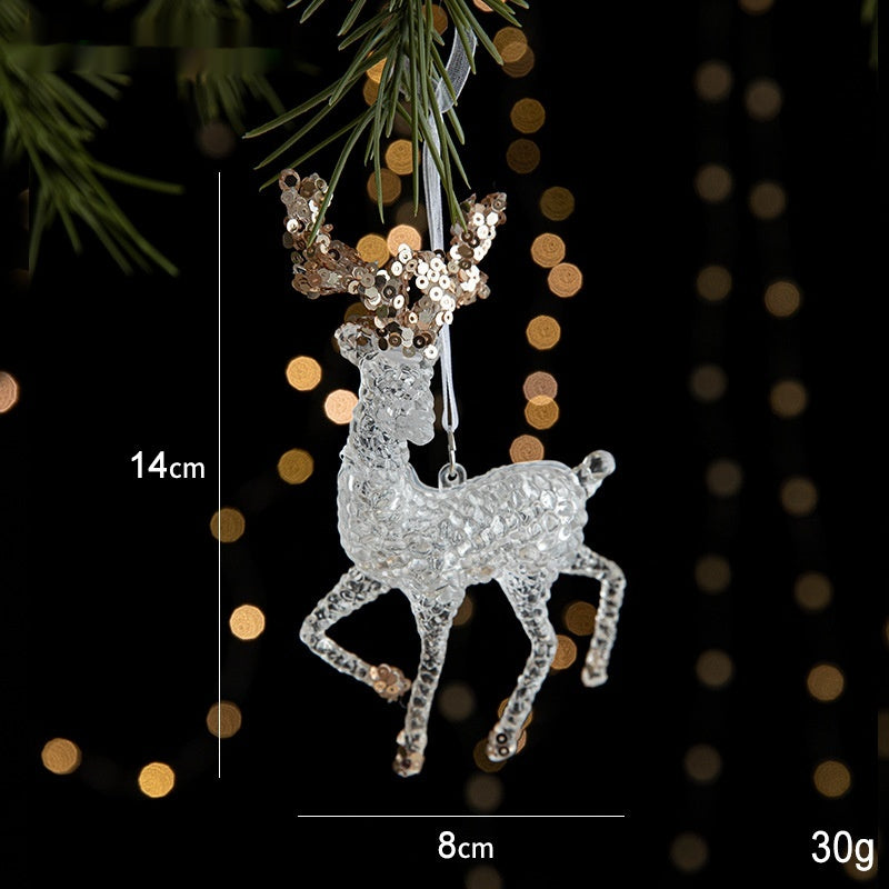 Christmas Sequin Acrylic Pendant Decorations for Holiday & Party Decor
